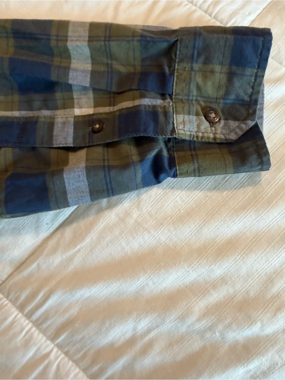 Levi's Blue and Olive Plaid Button-Down Shirt